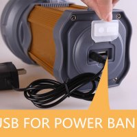 398 Мощен акумолаторен прожектор 20W с USB, снимка 9 - Оборудване и аксесоари за оръжия - 24992778