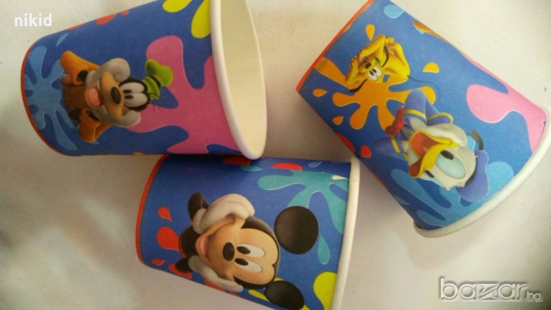 Мики Маус Гуфи и Дък 10 бр картонени чаши парти рожден ден, снимка 1