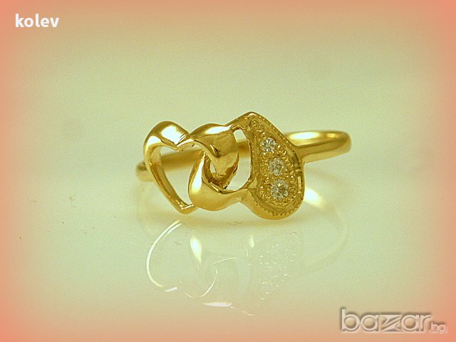 златен пръстен - завинаги заедно - 1.62 грама/размер №55.5, снимка 1