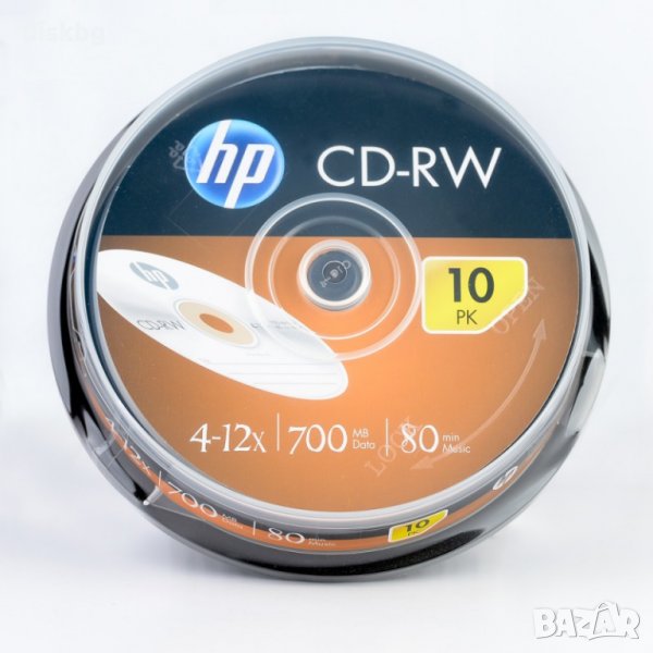 CD-RW HP 700MB, 4-12x - празни дискове презаписваеми, снимка 1
