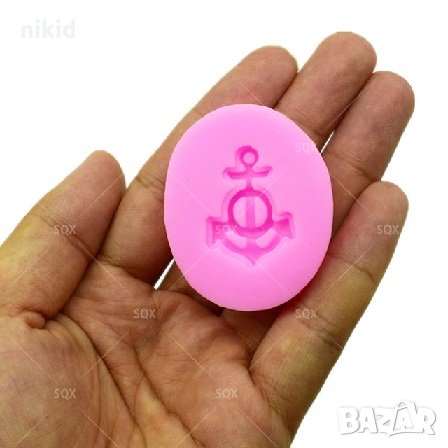 Малка котва овал силиконов молд форма за украса торта с фондан шоколад, снимка 1