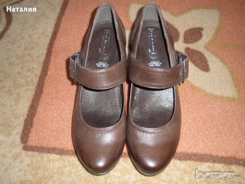 Дамски обувки от естествена кожа. Кафяви. Размер 39. , снимка 1
