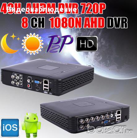 FULL HD AHD-М 720p AHR IP NVR 4 Канален DVR За Ahd-М / 720Р / 1080H Аналогови или IP Камери, снимка 1