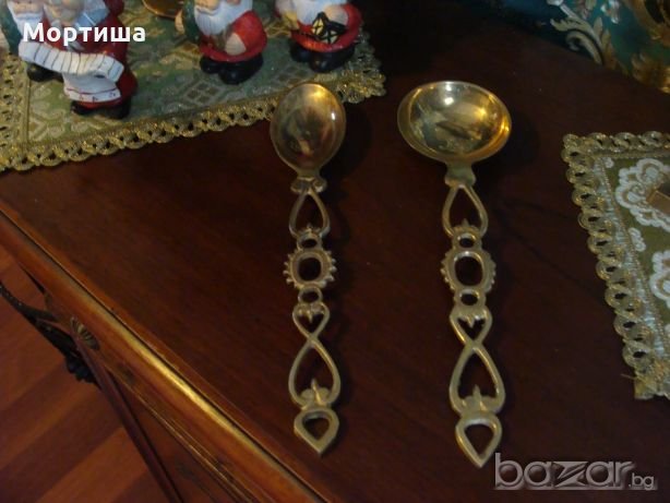 Масивни бронзови лъжици за декорация , снимка 3 - Антикварни и старинни предмети - 21030387