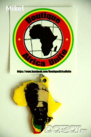 Africa Medallion Медальон Африка : Capleton - hand made,and Painted Wood (уникат), снимка 1 - Колиета, медальони, синджири - 8981460