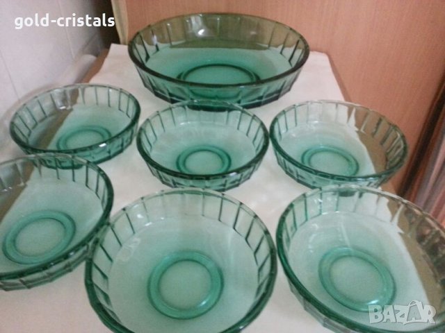 Стъклени купи цветно зелено стъклостъкло , снимка 8 - Антикварни и старинни предмети - 26070012