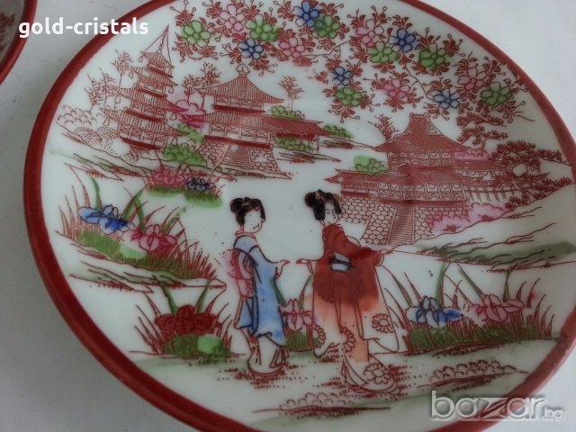 рисувани чинийки японски фин  порцелан , снимка 6 - Антикварни и старинни предмети - 19984903