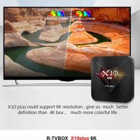 R-TV BOX X10 Plus 4 GB RAM 32/64 GB ROM Android9 3D 6K WiFi Mali T720 Cortex-A53x2GHz Медиа Плеър, снимка 5 - Плейъри, домашно кино, прожектори - 25543056