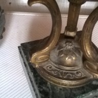 две стари декорации за камина от метал и мрамор, снимка 5 - Антикварни и старинни предмети - 15320965