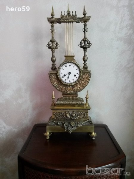 Много рядък Турски бронзов каминен  часовник/Ottoman Turkich Clock/, снимка 1