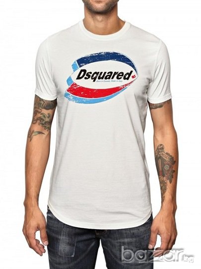 DSQUARED D2 BLUE AND RED LOGO PRINT Мъжка Тениска size S, снимка 1