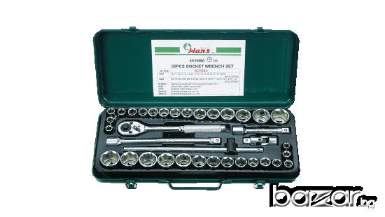 Гедоре 1/2" к-т 36 бр.комбинирано /10-32мм./,/3/8"-1 1/4"/хром ванадий, снимка 1