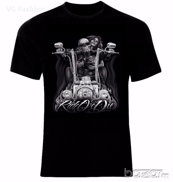 Harley Davidson Motorrad Biker Rocker Skull Ride Or Die Тениска Мъжка/Дамска S до 2XL, снимка 1