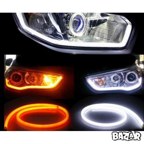 лед ленти за фарове тип ангелско око с функция мигач, снимка 1