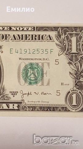 SCARCE "BARR NOTE " $ 1 DOLLAR 1963-B UNC
