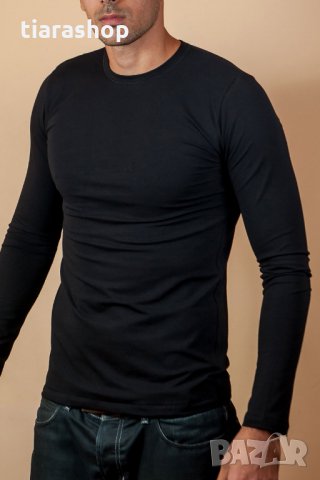Класическа Мъжка Тениска Дълъг ръкав Памук Ликра 1-131 ТИАРА ГАЛИАНО, снимка 2 - Бельо - 24462611