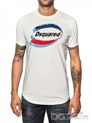 DSQUARED D2 BLUE AND RED LOGO PRINT Мъжка Тениска size S
