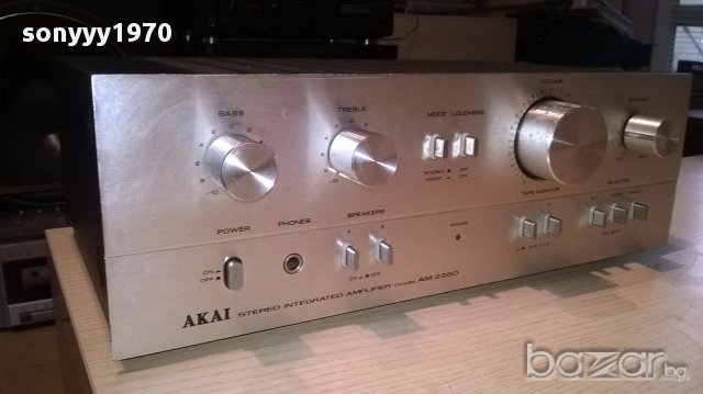 Akai am-2250-amplifier-made in japan-внос швеицария, снимка 1 - Ресийвъри, усилватели, смесителни пултове - 15521160