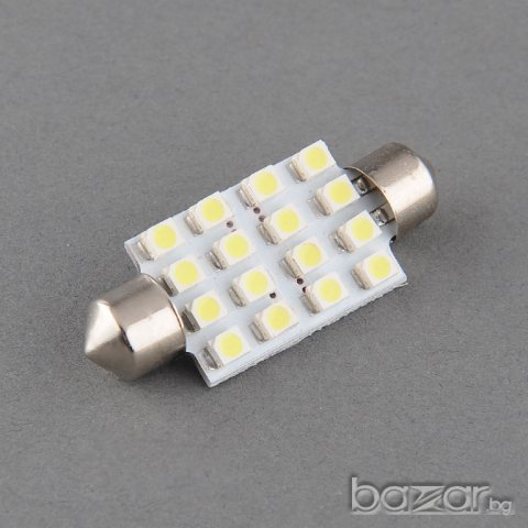 Сулфидна, диодна крушка с 16 3528-SMD LED диода 12V DC, сулфидни габаритни лед крушки, снимка 3 - Аксесоари и консумативи - 7176758