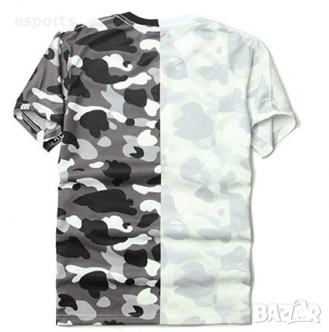 Светеща в тъмното тениска - BAPE A Bathing Ape - XL - бяла черна , снимка 2 - Тениски - 25814063