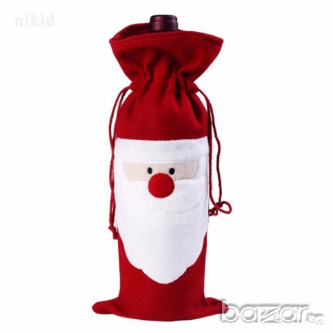 калъф обвивка плик украса коледна новогодишна празнична за шише бутилка  шампанско вино , снимка 4 - Декорация за дома - 12736812