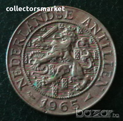 2 ½ цента 1965, Холандски Антили, снимка 2 - Нумизматика и бонистика - 16150926