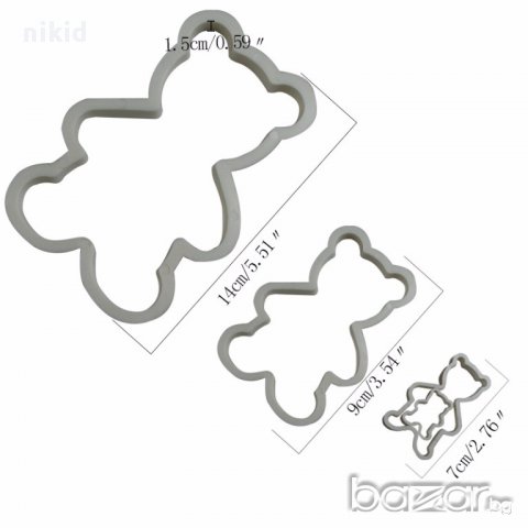 4 бр мечета мече резец резци пластмасови различни размери украса торта сладки мъфини и др