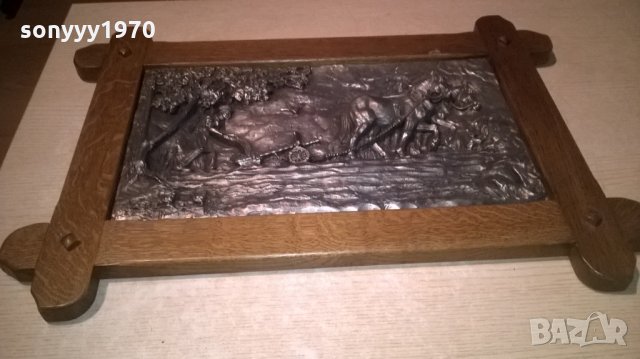 тежка картина-оран-дърво/олово-внос швеицария