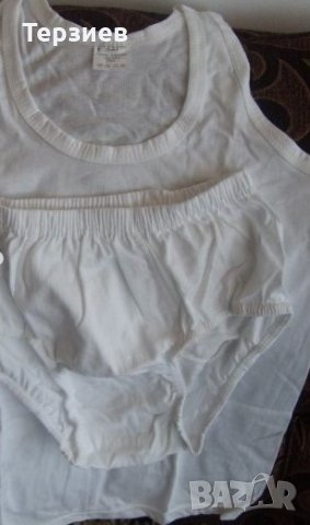 Продавам комплекти бели потник и слип, сини дълги дънки 33 номер