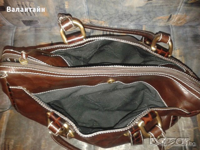 Голяма дамска чанта естествена кожа, снимка 3 - Чанти - 13170510