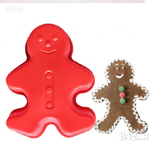 12,5*10см Джинджифилово човече силиконов молд форма за декор украса торта фондан гипс сапун шоколад