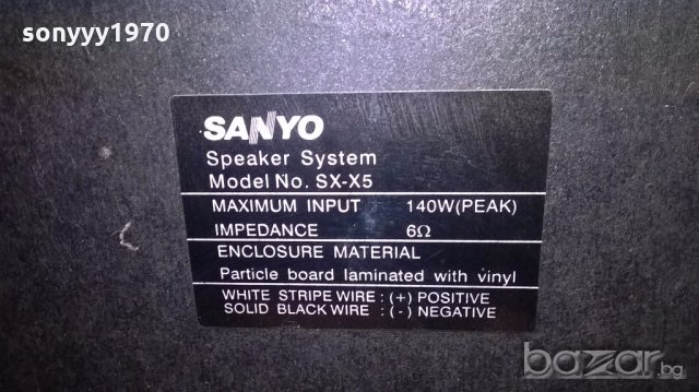 Sanyo sx-x5/3 way-2Х140w/6ohm-34x23x23см-2бр-внос швеицария, снимка 15 - Тонколони - 18204226