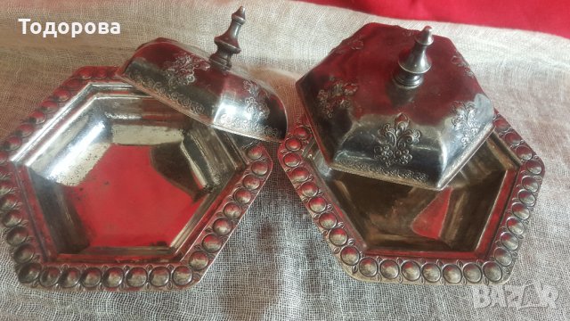 Чифт посребрени съдове., снимка 2 - Антикварни и старинни предмети - 25909561