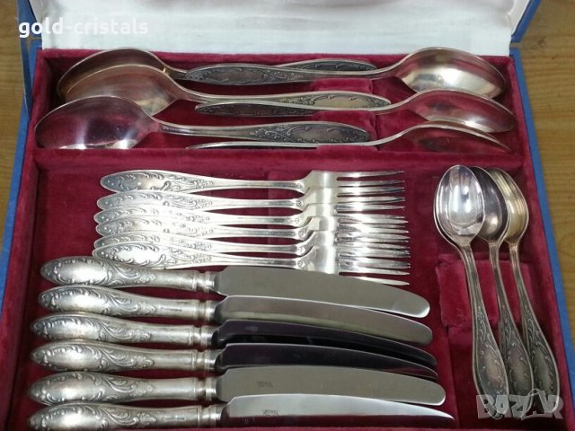 Старинни руски посребрени прибори за хранене, снимка 3 - Антикварни и старинни предмети - 22868985