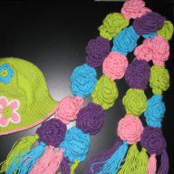 Зимна шапка и шал - ръчна изработка - размер 4-5 год, снимка 1 - Шапки, шалове и ръкавици - 16495768