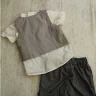 3-6м 68см Костюм риза, елек, къси панталони и папионка H&M подходящ за лятото много елегантен ново, снимка 2 - Жилетки и елечета за бебе - 17200074