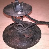 Метален свещник-17х13см, снимка 4 - Антикварни и старинни предмети - 17448696