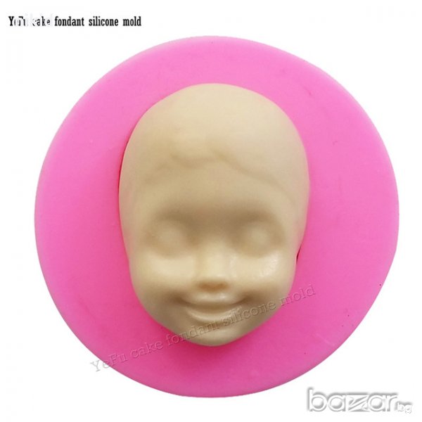 3D детско лице глава момиче  силиконов молд форма декорация торта фондан шоколад и др., снимка 1