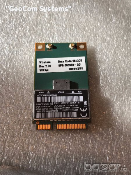HP F5312W 3G/GPS Ericsson модул (84/10.8 Mbps Speeds,668969-001), снимка 1