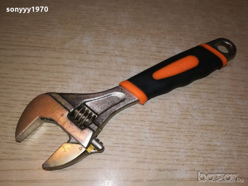 френски ключ 8 инча с гумена дръжка-21см-нов, снимка 1