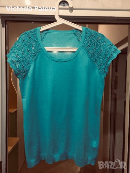 Красива различна блузка с плетиво ,памук, снимка 1