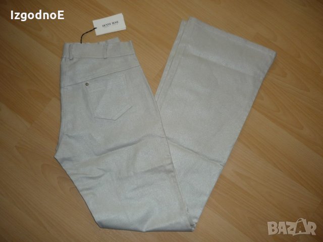 М/Л Нови италиански панталони, бляскави, сребърни- Разпродажба, снимка 2 - Панталони - 21878761
