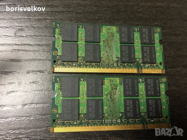 RAM памет Samsung 2x1GB DDR2 за ЛАПТОП, снимка 2 - RAM памет - 23465948