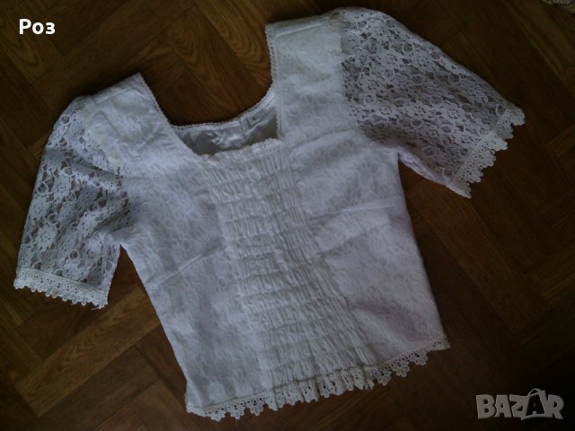 Нежна дантелена блуза     , снимка 1 - Блузи с дълъг ръкав и пуловери - 23335893