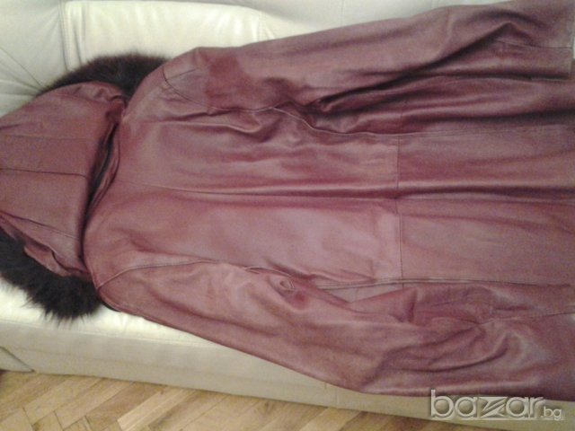 Елегантно  дамско кожено  яке от естествена кожа цвят бордо, снимка 5 - Якета - 6673133