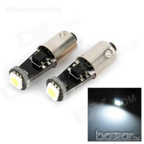 LED Диодна крушка BA9S 0.3W 32lm 1206 1SMD led със цокъл бяла	, снимка 1 - Аксесоари и консумативи - 18988784