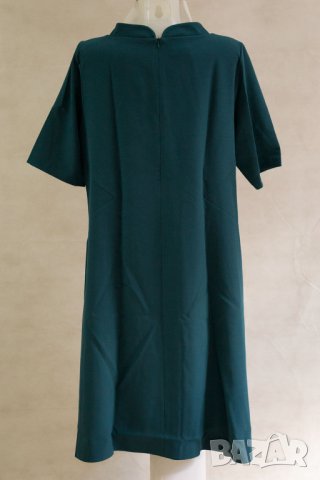 Зелена рокля с ефектно деколте марка Margo Collection, снимка 3 - Рокли - 22991460
