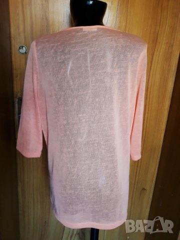 Оранжева прозрачна туника машинно плетиво с джобче Л/ХЛ, снимка 2 - Туники - 25137788