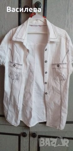 Бяла ученическа ризка, размер 152-158, снимка 1