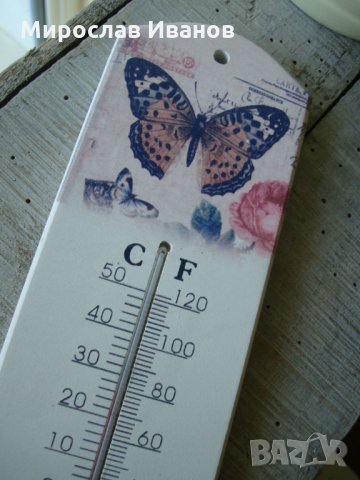 ^^ Пеперуда ^^ - дървен термометър, снимка 2 - Други - 23588016
